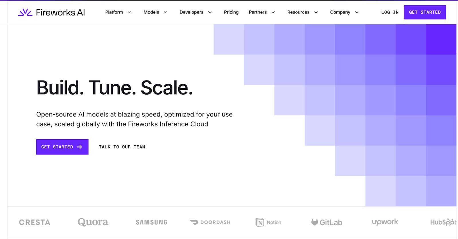 Fireworks AI homepage