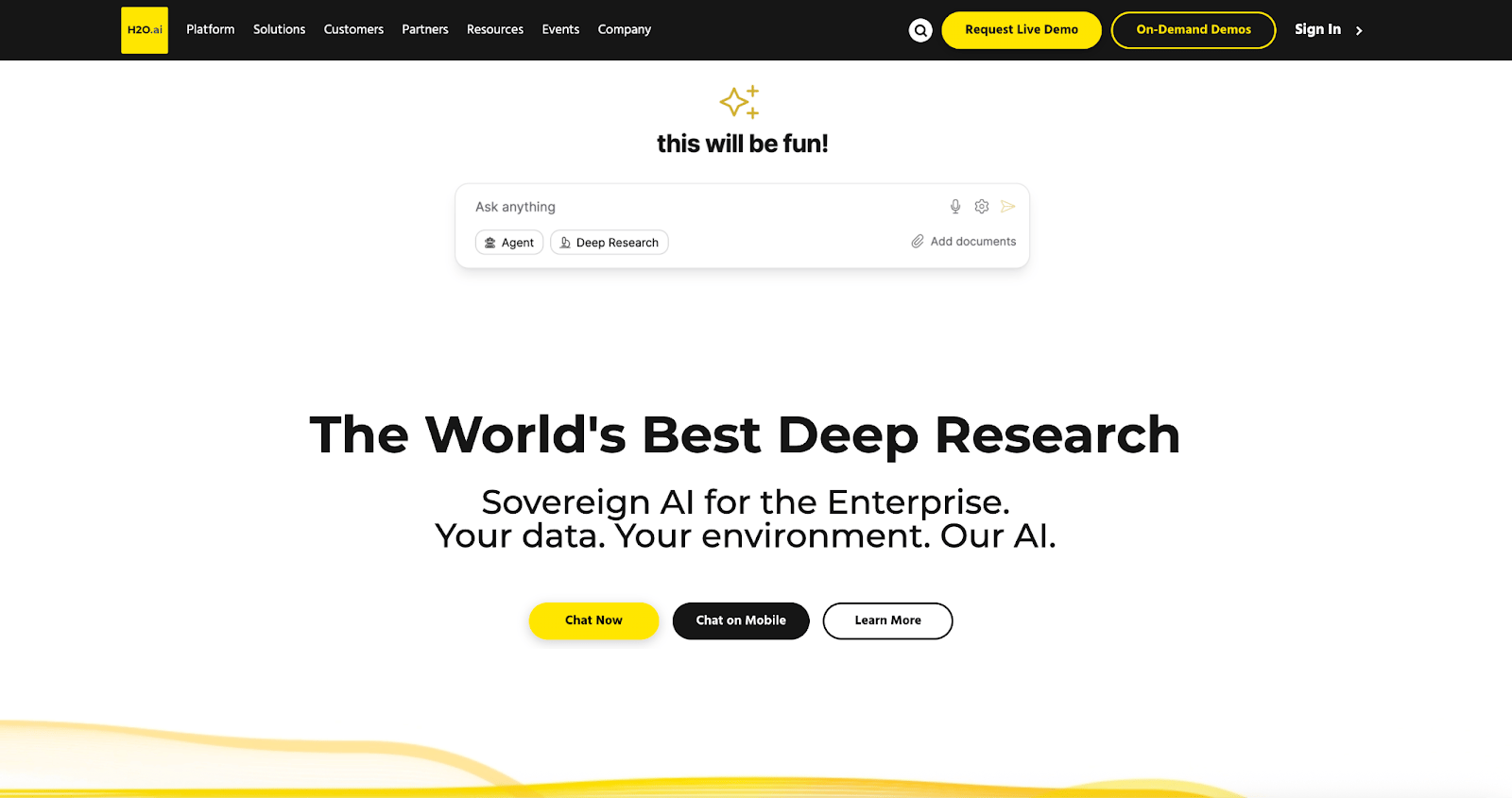 H2o AI website