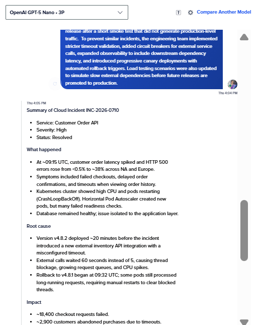 Detail request in the DigitalOcean Serverless Inference Playground without output constraints image
