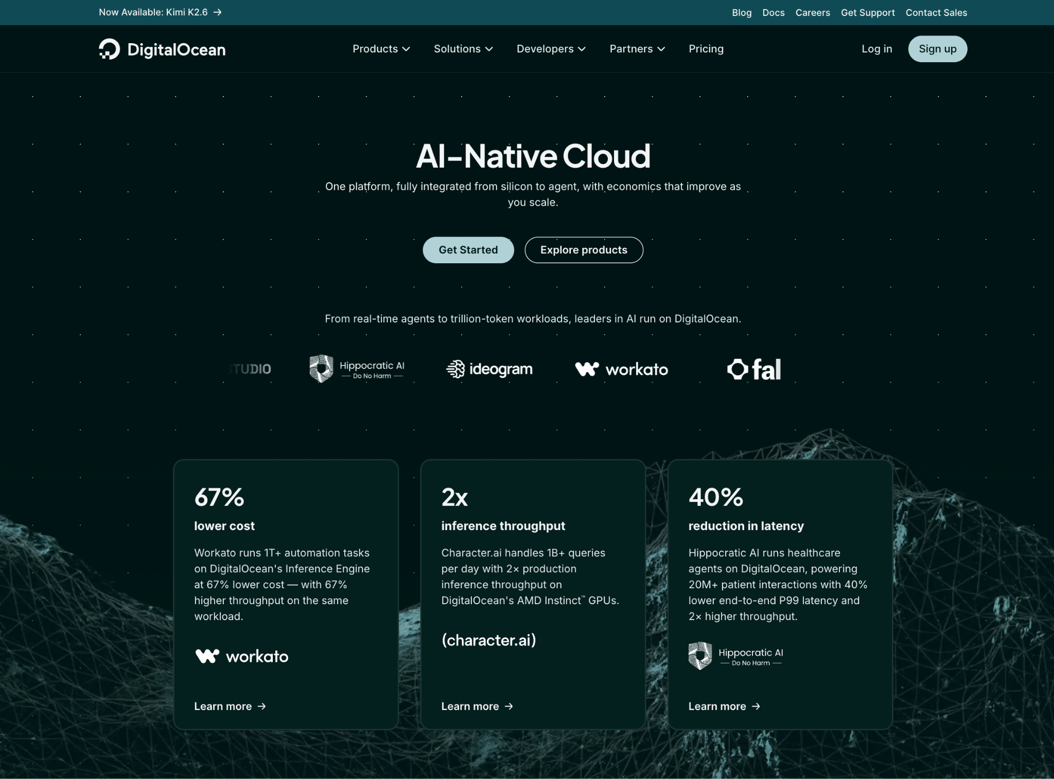 DigitalOcean homepage